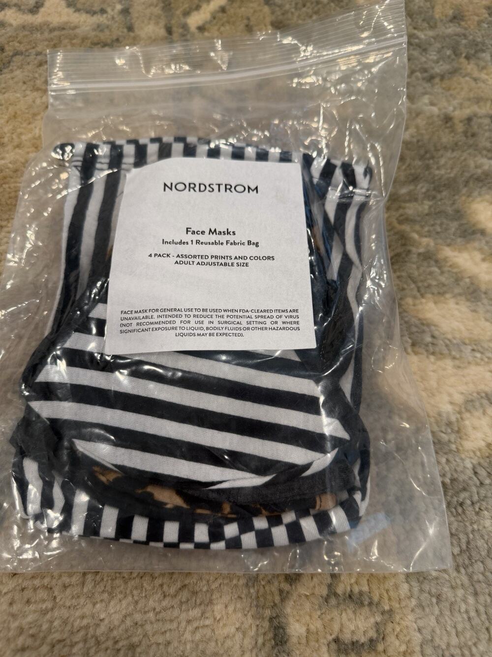 Nordstrom Face Mask 4 Pack NEW